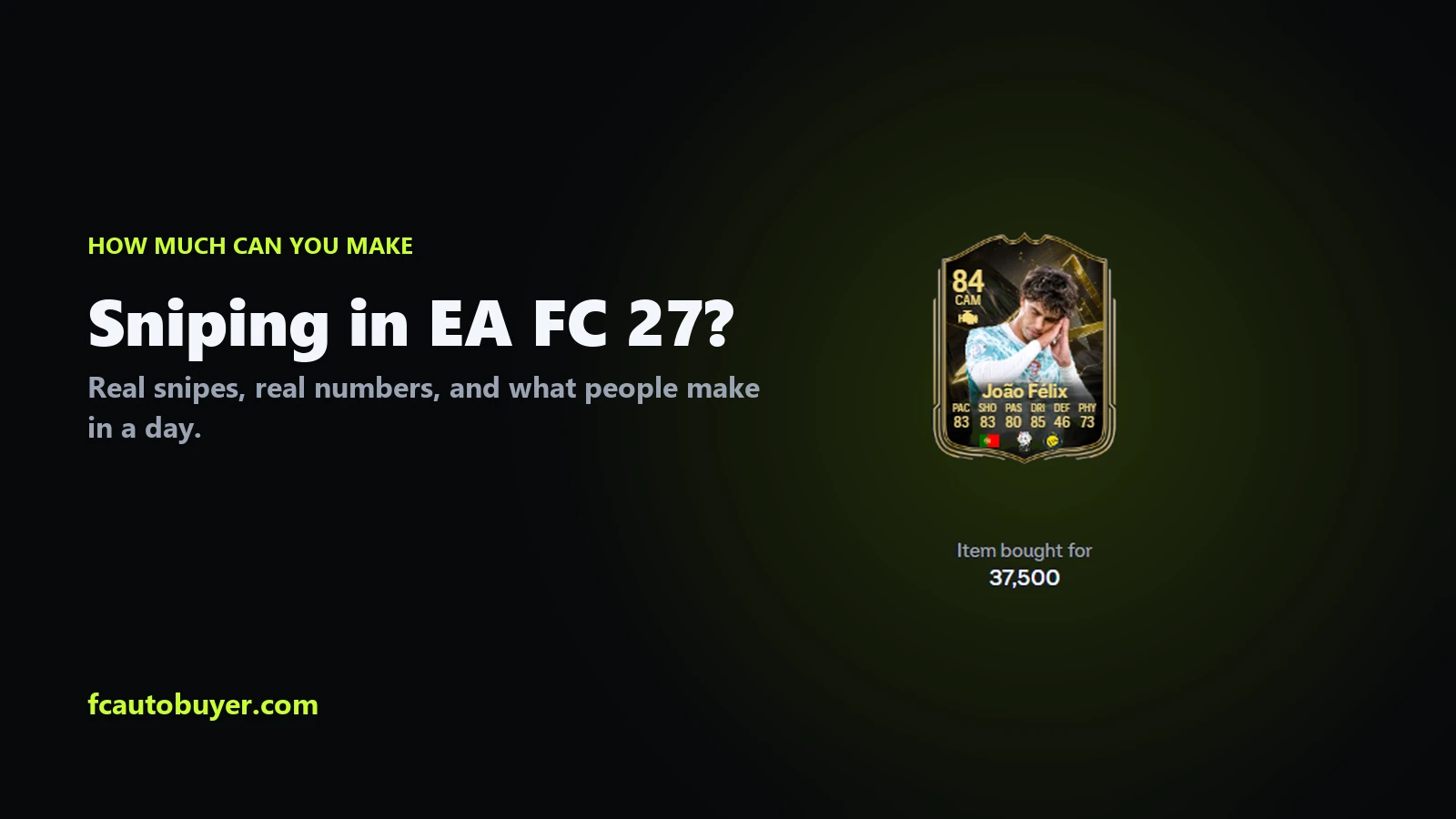 Joao Felix, 84 rated, sniped in EA FC 27 for 37,500 coins